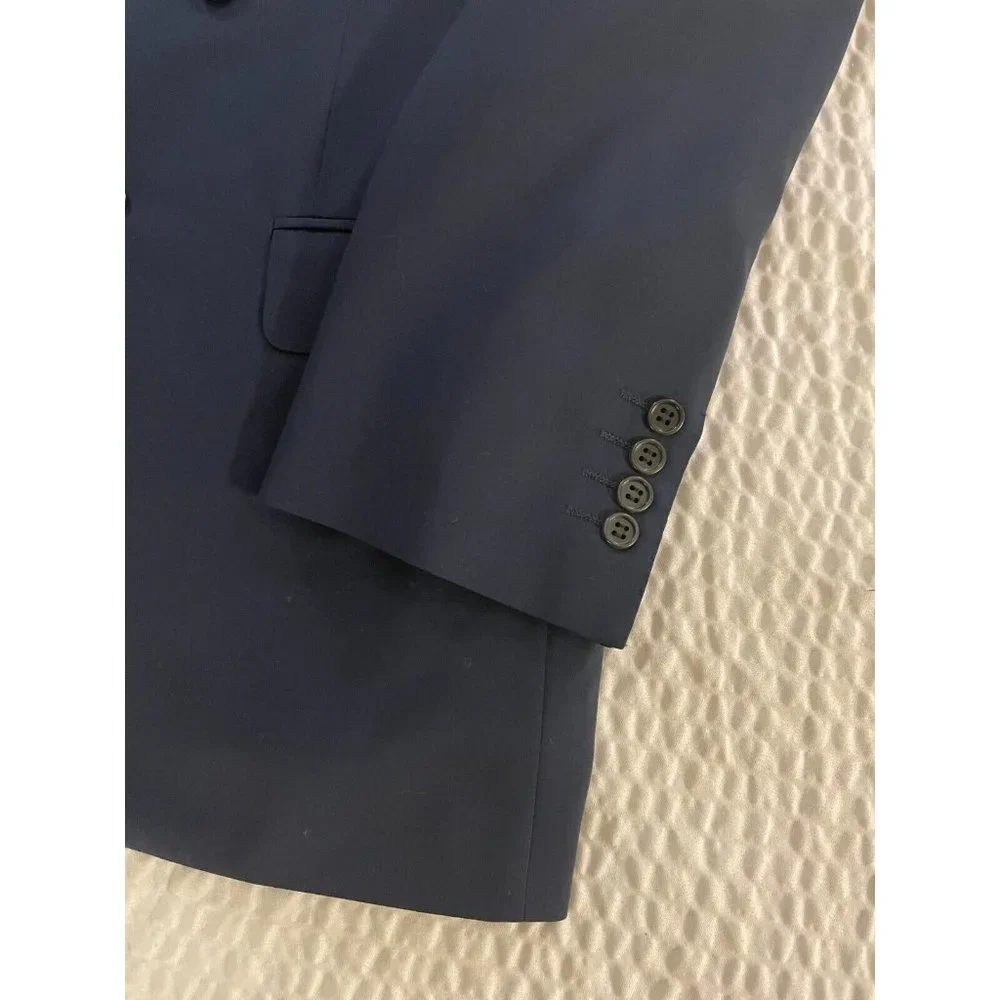 CANALI Vintage Super 100's Loro Piana Wool DB Peak Suit in‎ Navy Size 44 R